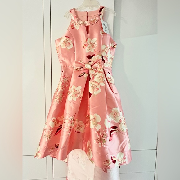 Floral Pink Kids Party Dress - Picture 5 of 8